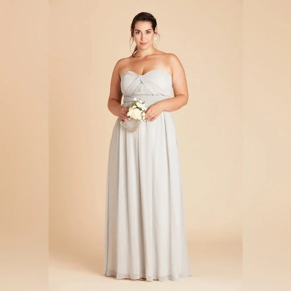 birdy grey grace convertible dress White Bridesmaid Chiffon Size XL Pistachio green bridesmaid dress with wrap design and slit for an elevated aisle look Birdy Grey | Dresses |
